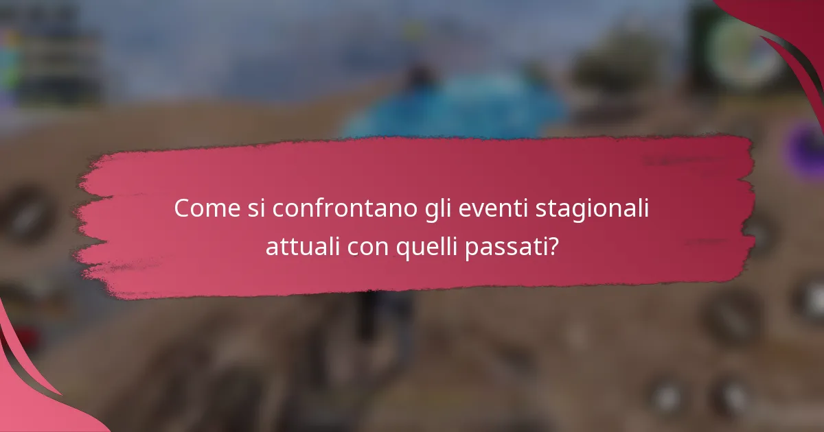 Come si confrontano gli eventi stagionali attuali con quelli passati?