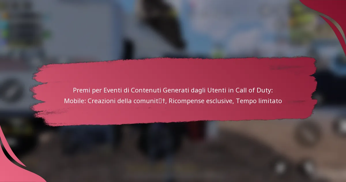 Premi per Eventi di Contenuti Generati dagli Utenti in Call of Duty: Mobile: Creazioni della comunità, Ricompense esclusive, Tempo limitato