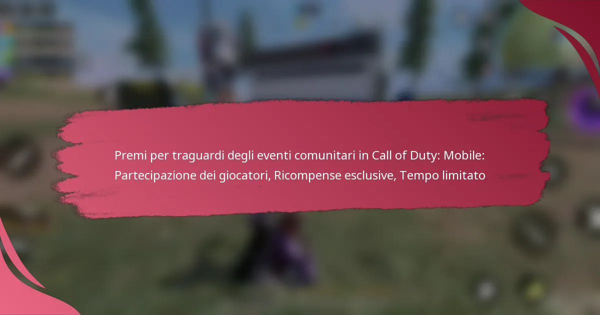 Premi per traguardi degli eventi comunitari in Call of Duty: Mobile: Partecipazione dei giocatori, Ricompense esclusive, Tempo limitato