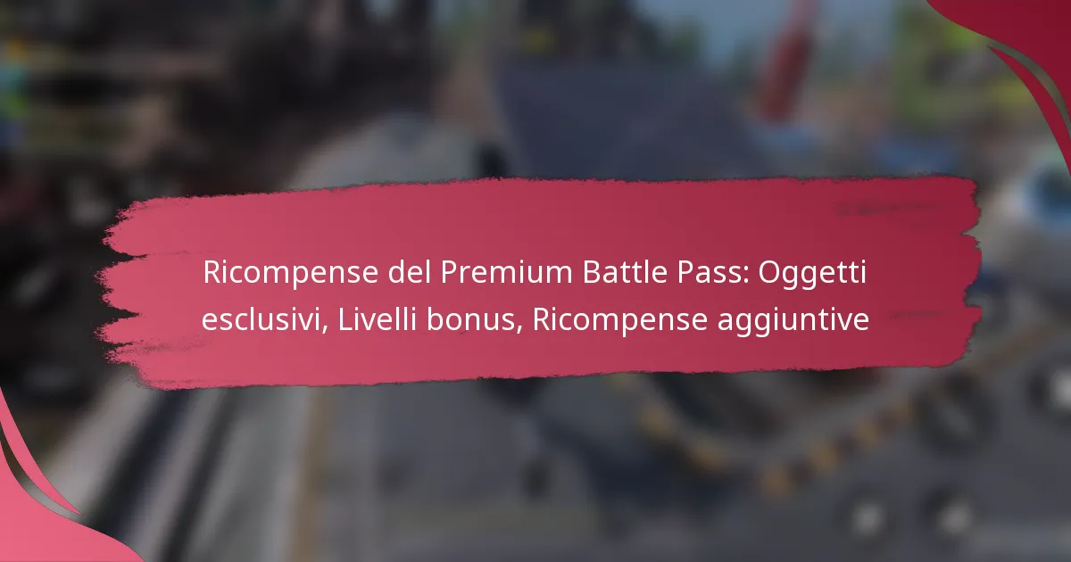 Ricompense del Premium Battle Pass: Oggetti esclusivi, Livelli bonus, Ricompense aggiuntive